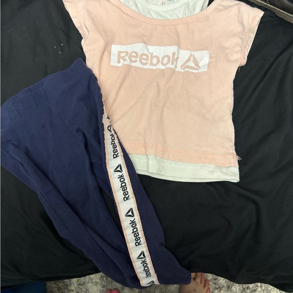Reebok Pink and White Toddler Top